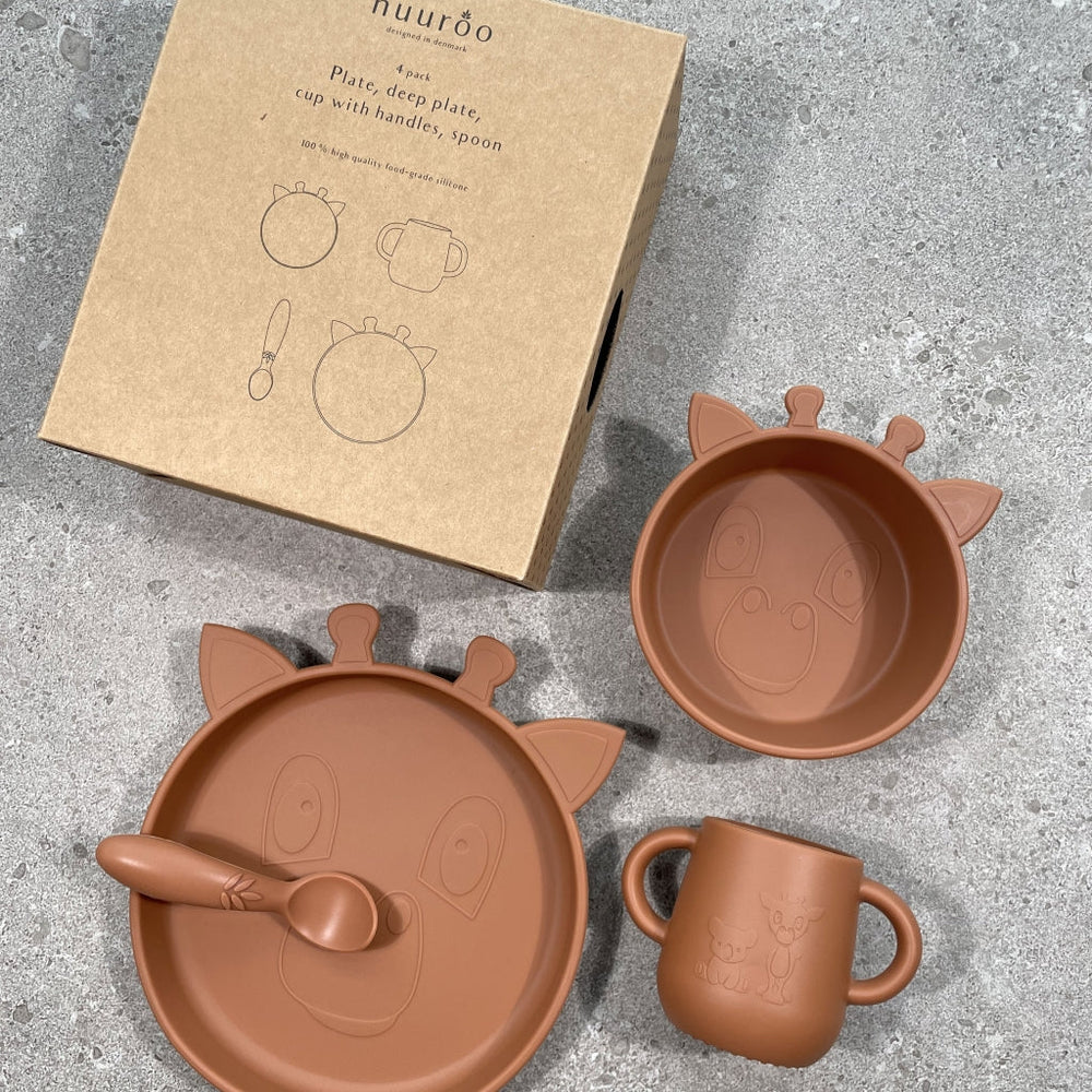 Nuuroo Lykke Silicone Dinner Set 4 Pack in Caramel Café - photo 2 of 3