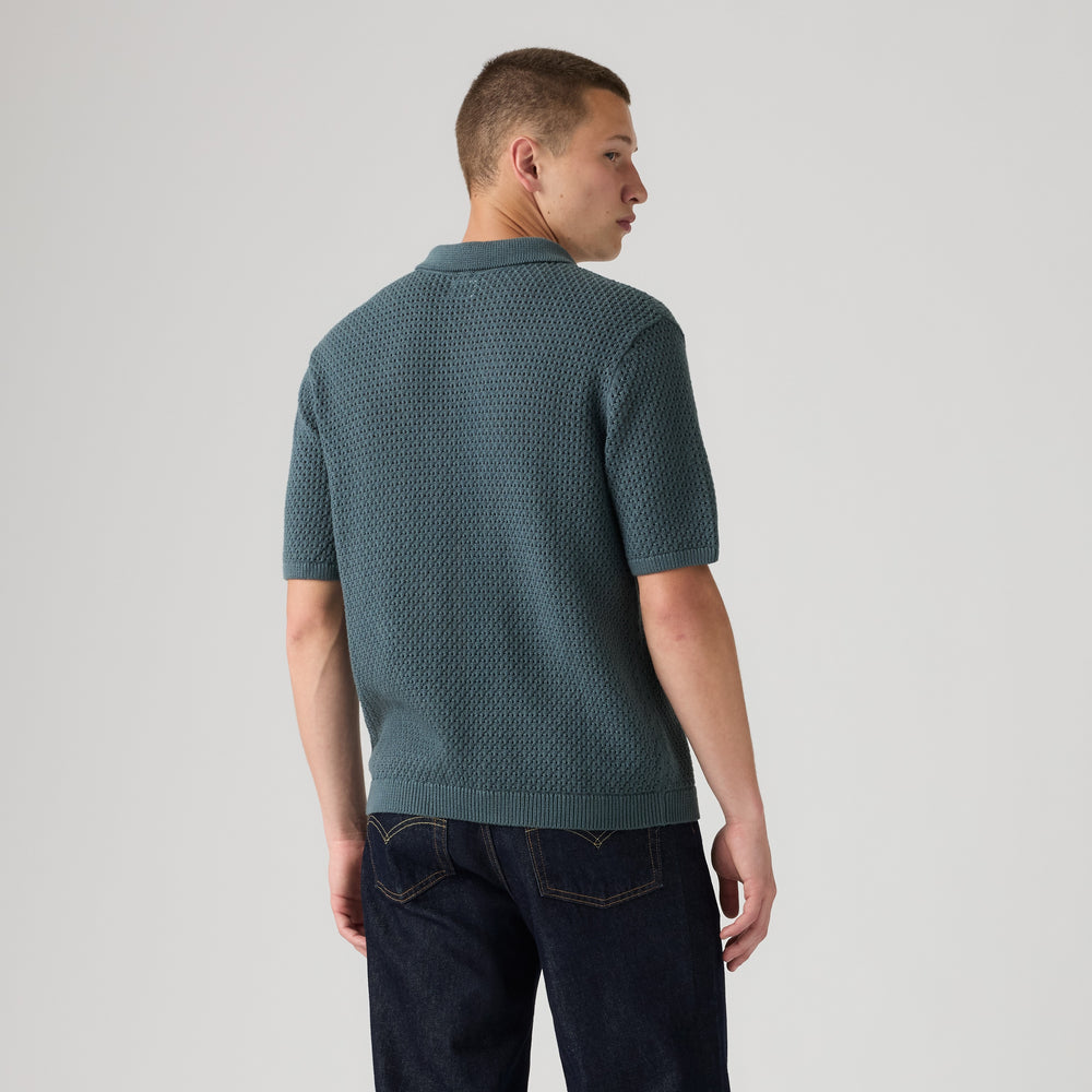 Levi's Dillon Open Collar Polo - Dark Slate - back view