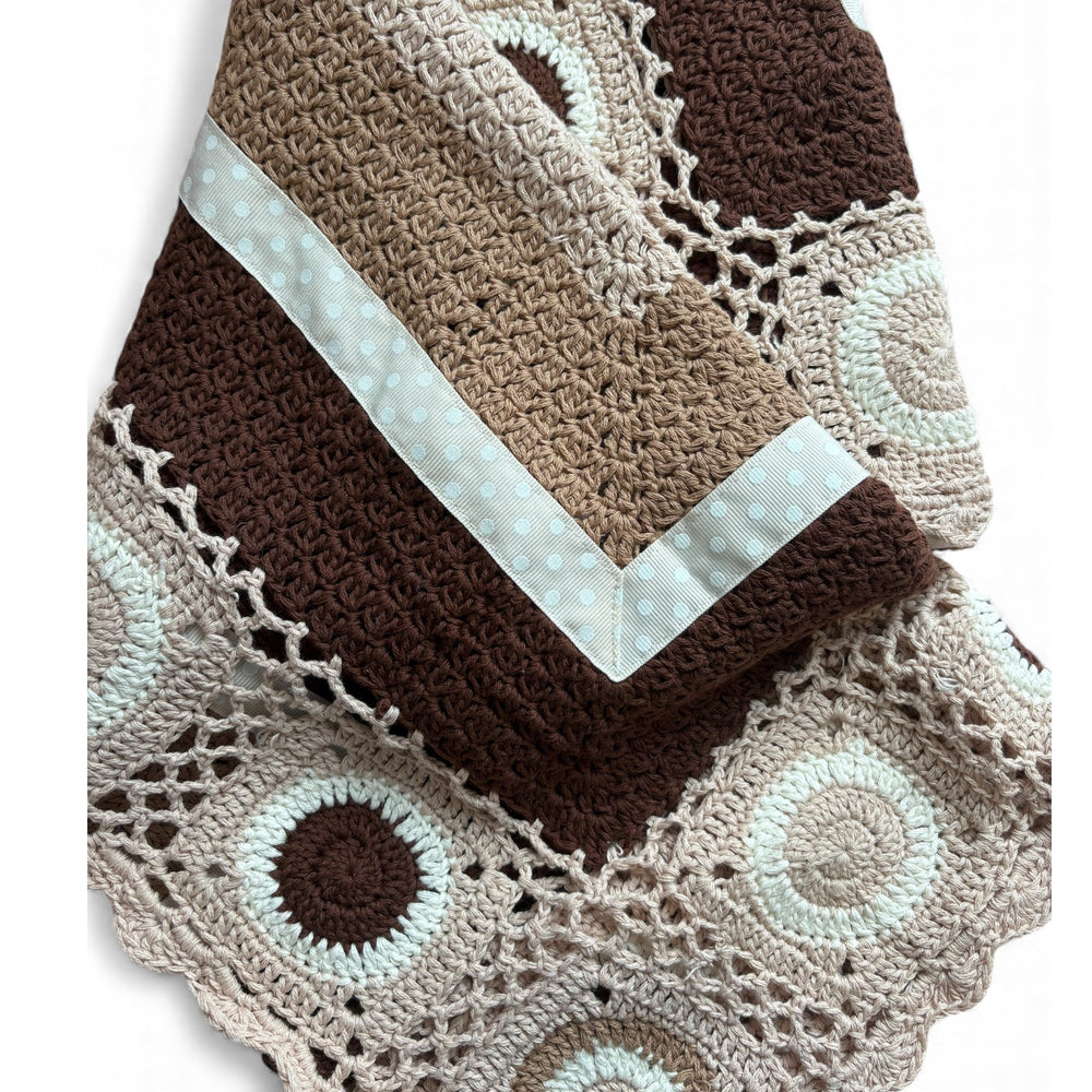 Hand Crochet Cot Blanket - Chocolate by and the little dog laughed - photo 2 of 7