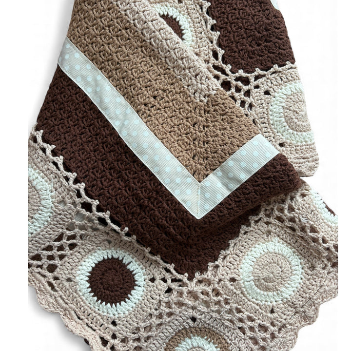 Hand Crochet Cot Blanket - Chocolate by and the little dog laughed - photo 2 of 7