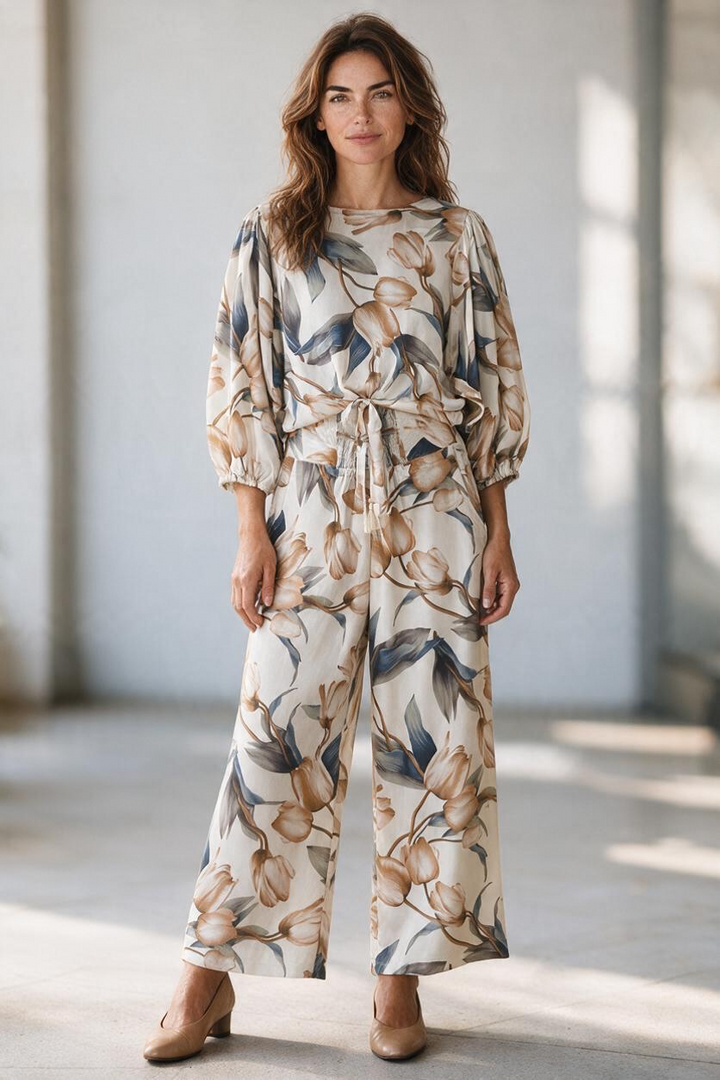 Mango Sunrise - Paradise Pants - Magnolia Print