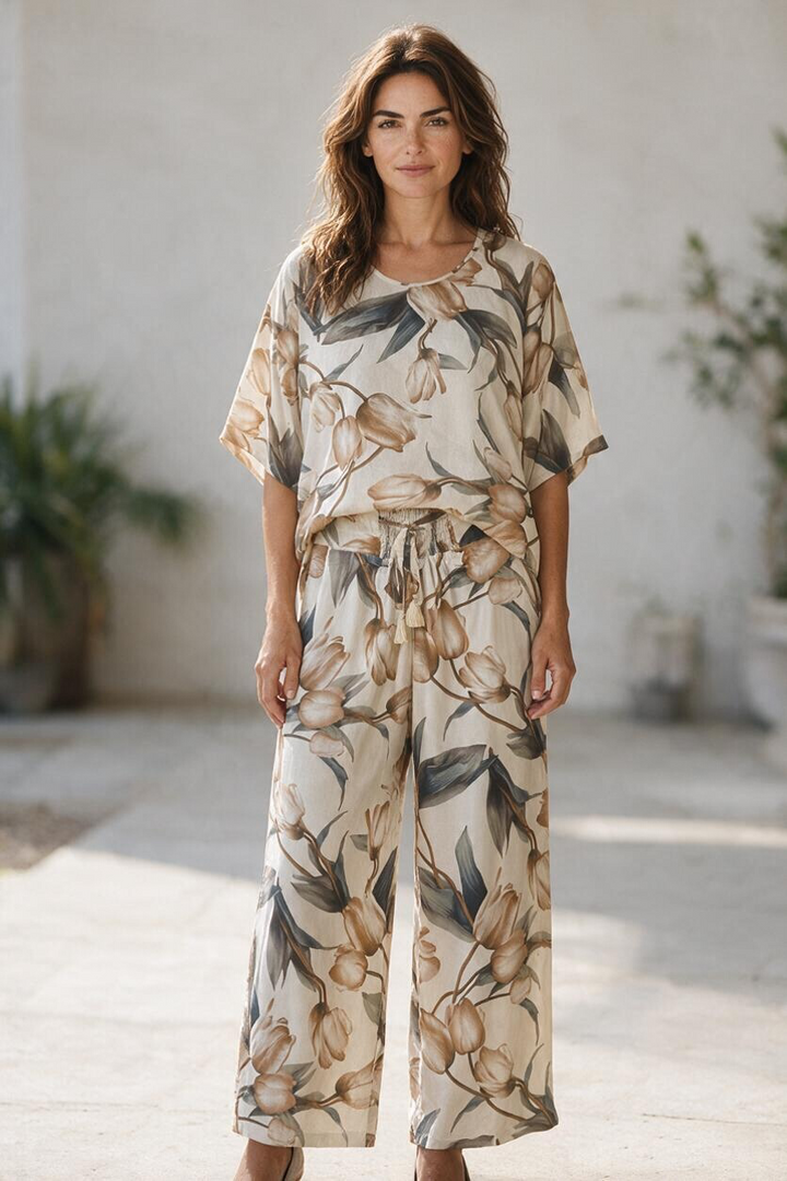 Mango Sunrise - Paradise Pants - Magnolia Print