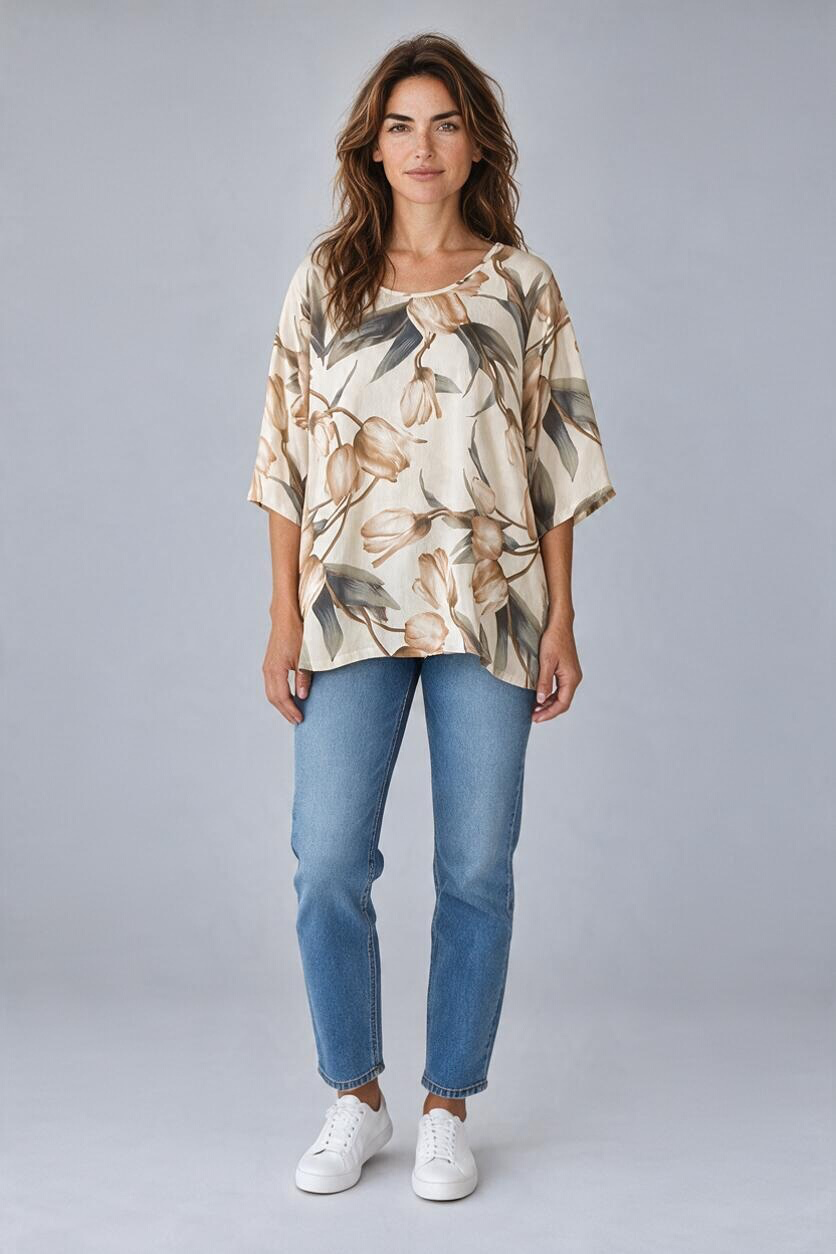 Mango Sunrise - Sarah Top - Magnolia Print