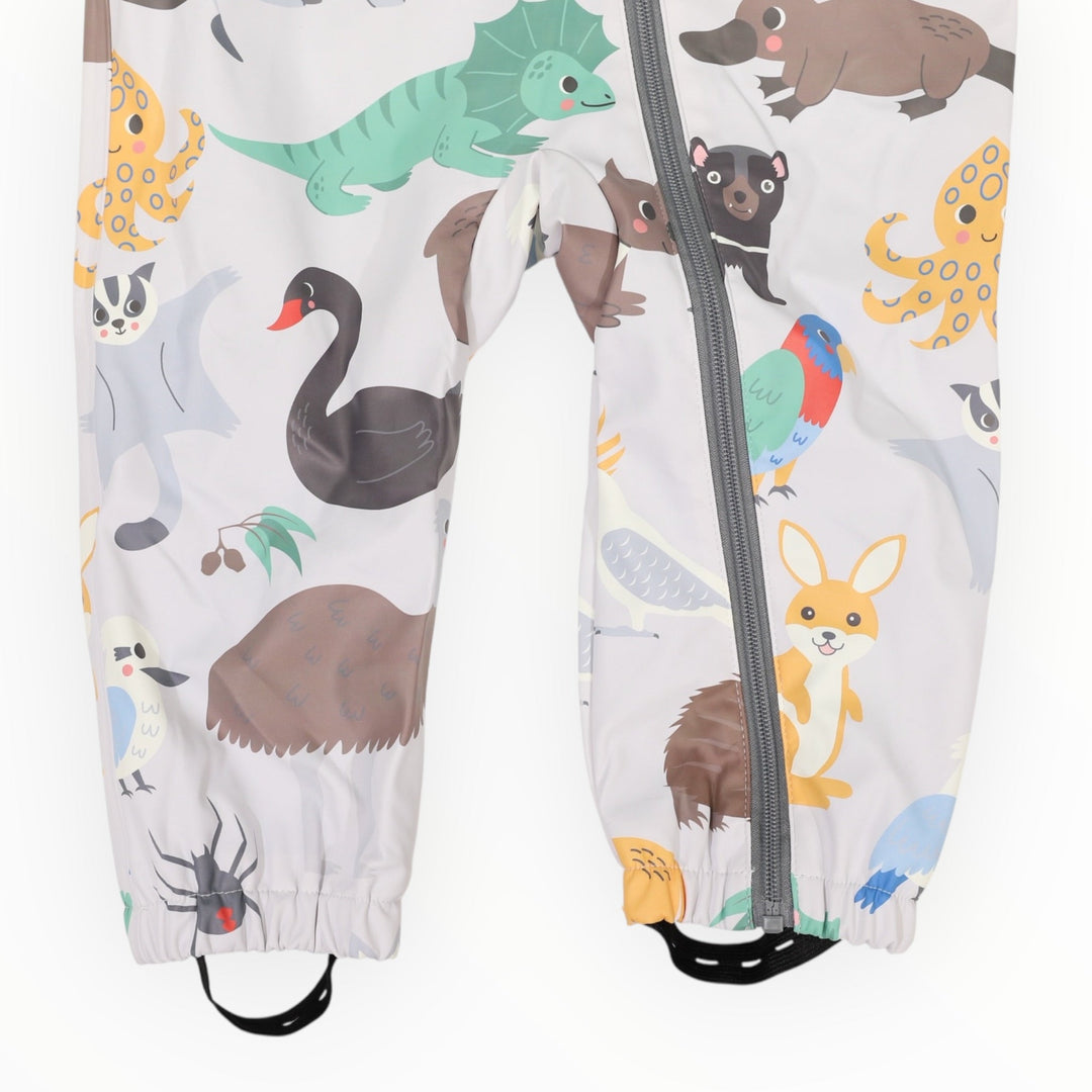 Korango - Australian Animal Printed Rainsuit - Grey