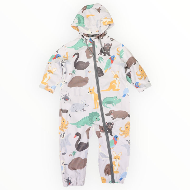 Korango - Australian Animal Printed Rainsuit - Grey