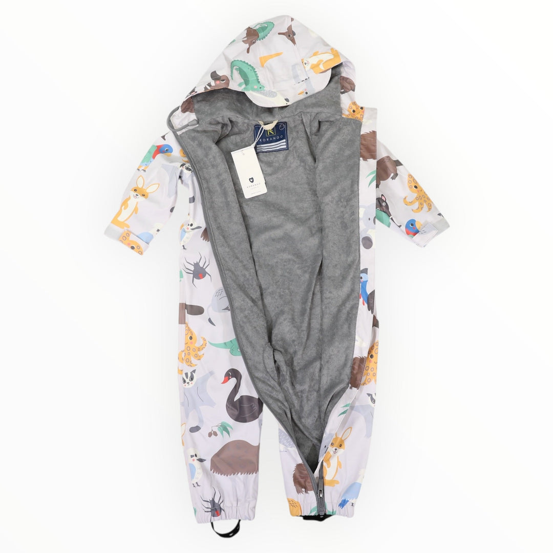 Korango - Australian Animal Printed Rainsuit - Grey
