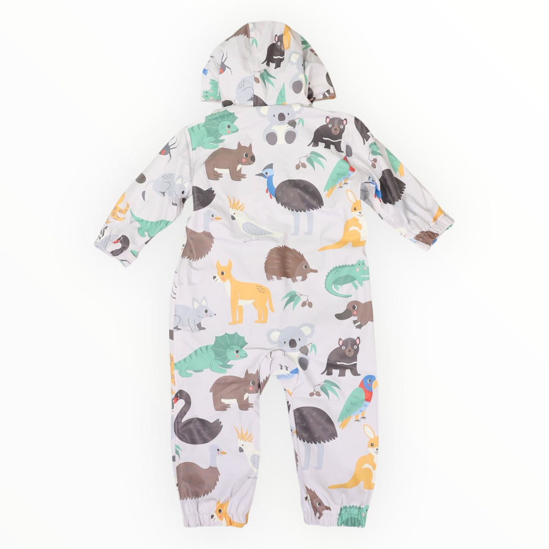 Korango - Australian Animal Printed Rainsuit - Grey