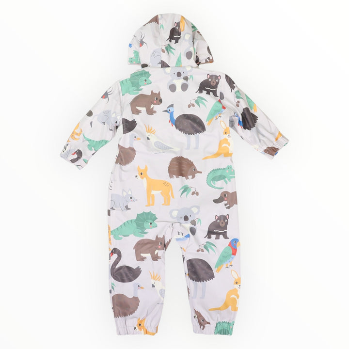 Korango - Australian Animal Printed Rainsuit - Grey