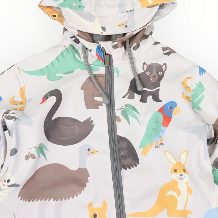 Korango - Australian Animal Printed Rainsuit - Grey