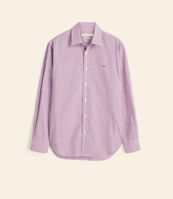 R.M.Williams Sommers Poplin Stripe Shirt - Rust