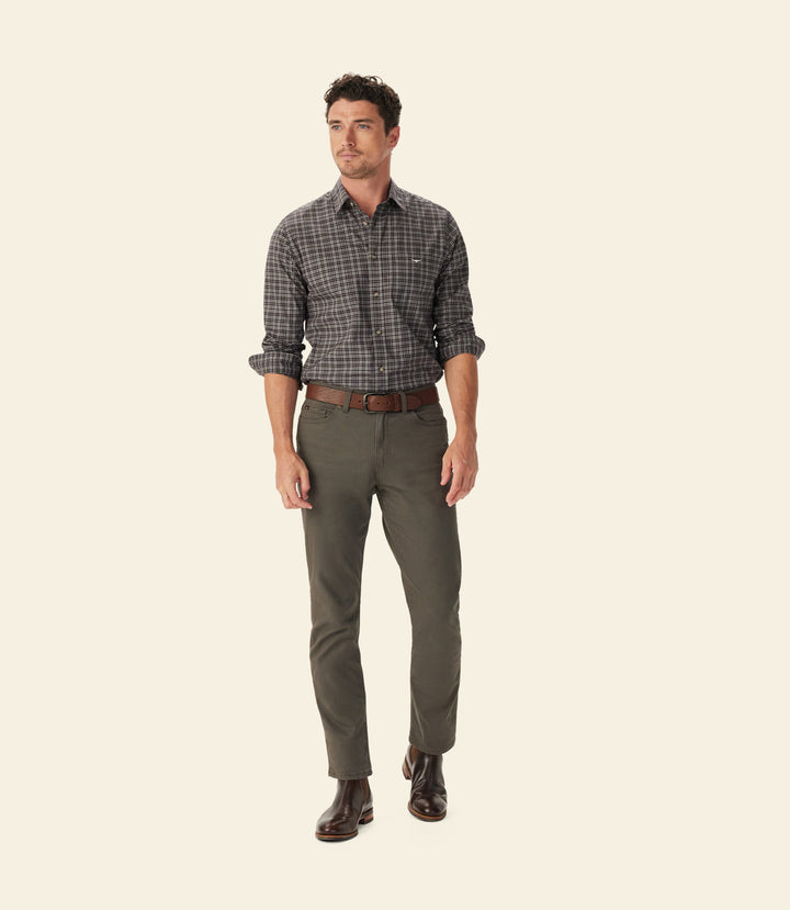 R.M.Williams Warrah Poplin Check L/S Shirt - Blackberry - view 3