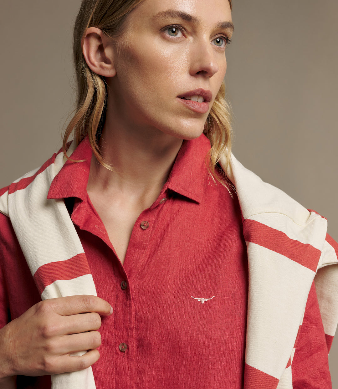 R.M.Williams Olney linen shirt - Scarlet - view 4