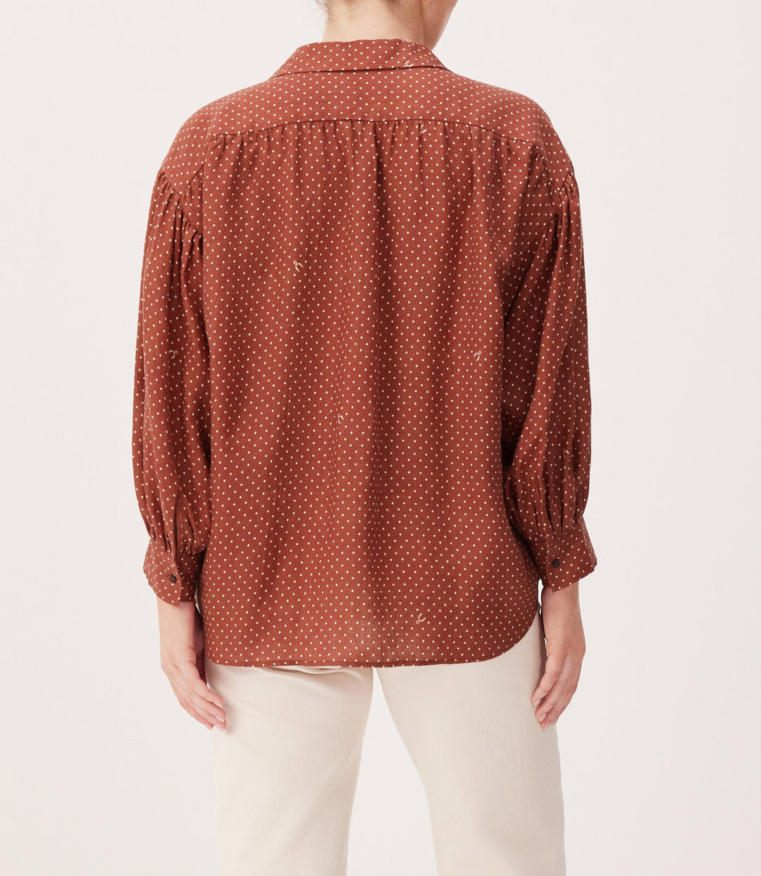 R.M.Williams Paris Printed Linen Shirt - Dark Red Sand - view 2