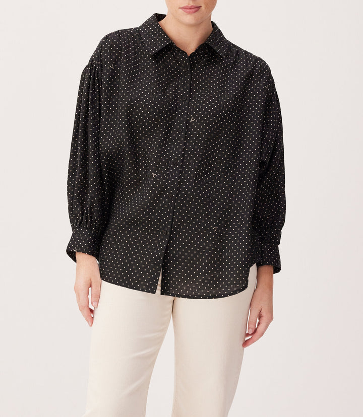 R.M.Williams Paris Printed Linen Shirt - Black Sand
