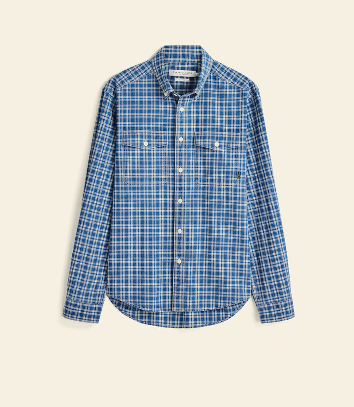 R.M.Williams Regent indigo check shirt