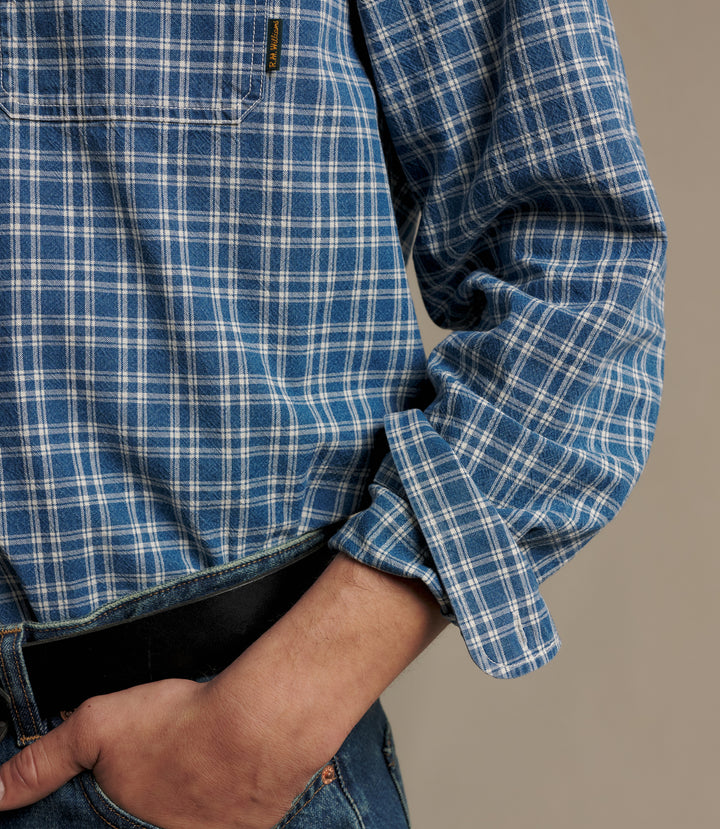 R.M.Williams Regent indigo check shirt - view 4