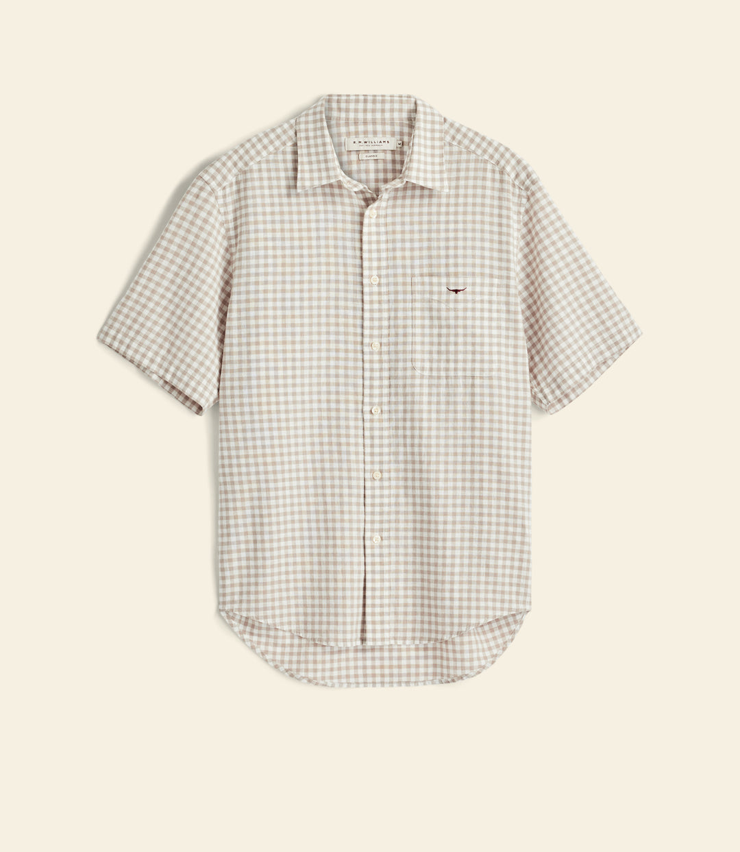 R.M.Williams Johnson check short sleeve shirt - Tan