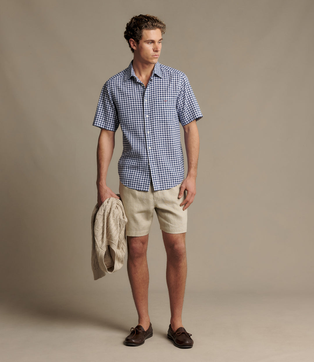R.M.Williams Johnson check short sleeve shirt - Navy
