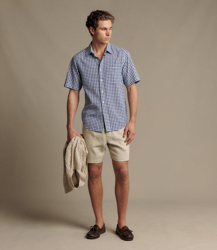 R.M.Williams Johnson check short sleeve shirt - Navy
