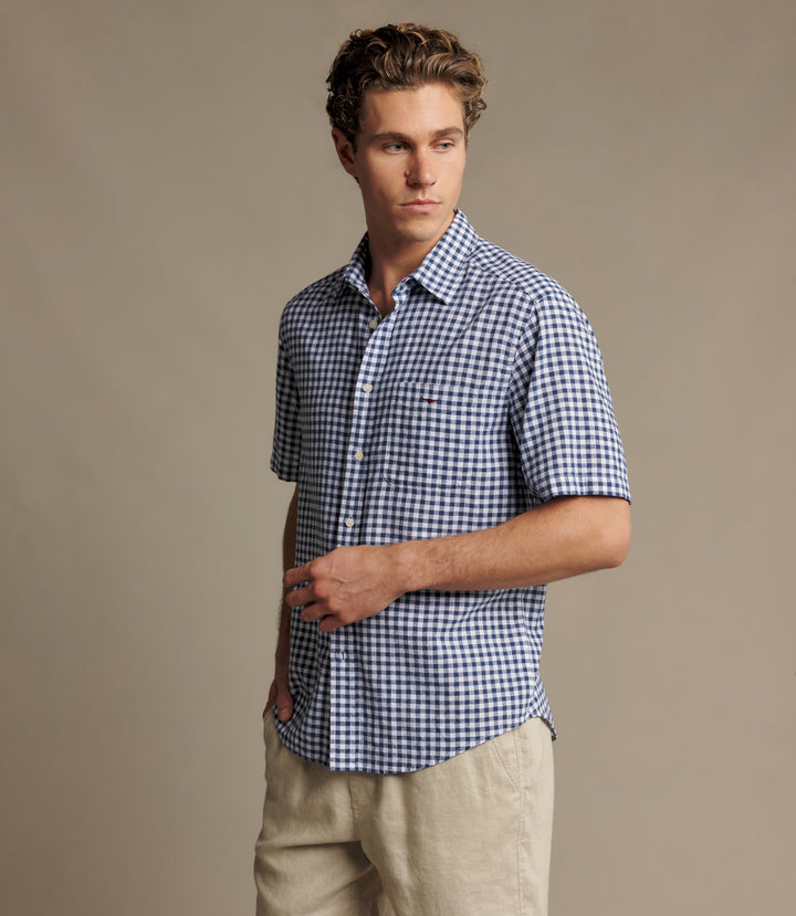 R.M.Williams Johnson check short sleeve shirt - Navy