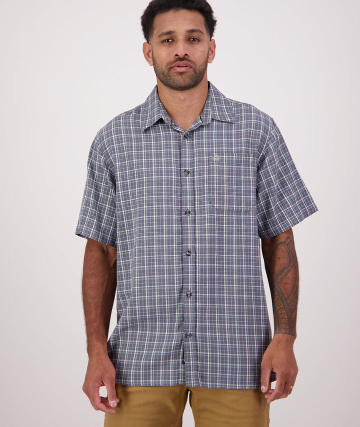 Swanndri Russell Shirt - Shadow/Seafoam Grid