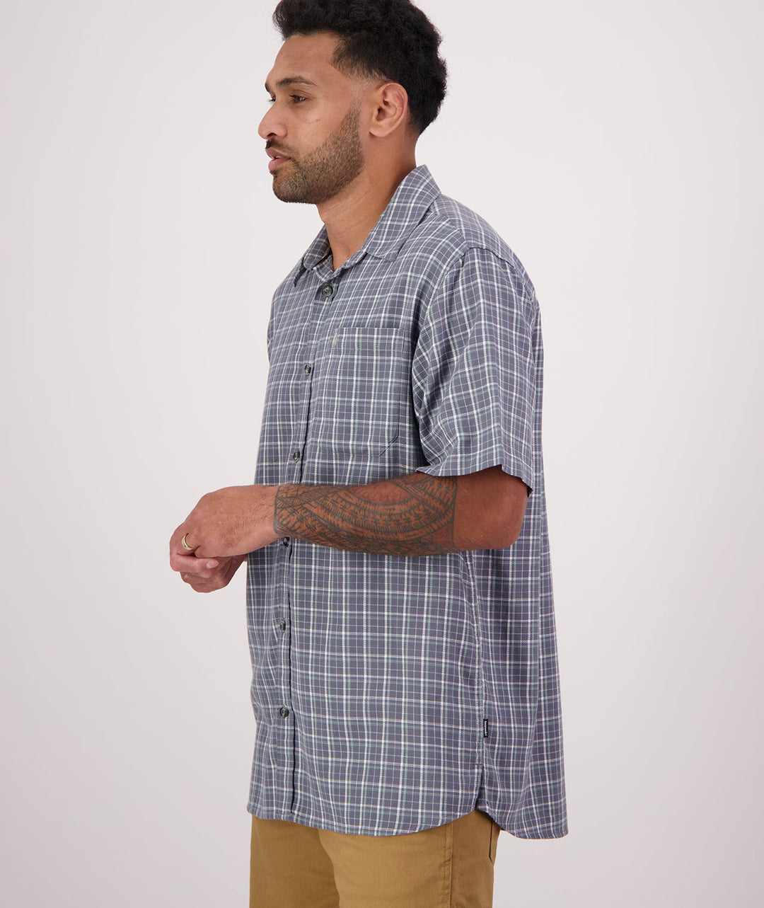 Swanndri Russell Shirt - Shadow/Seafoam Grid
