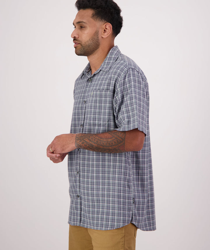 Swanndri Russell Shirt - Shadow/Seafoam Grid
