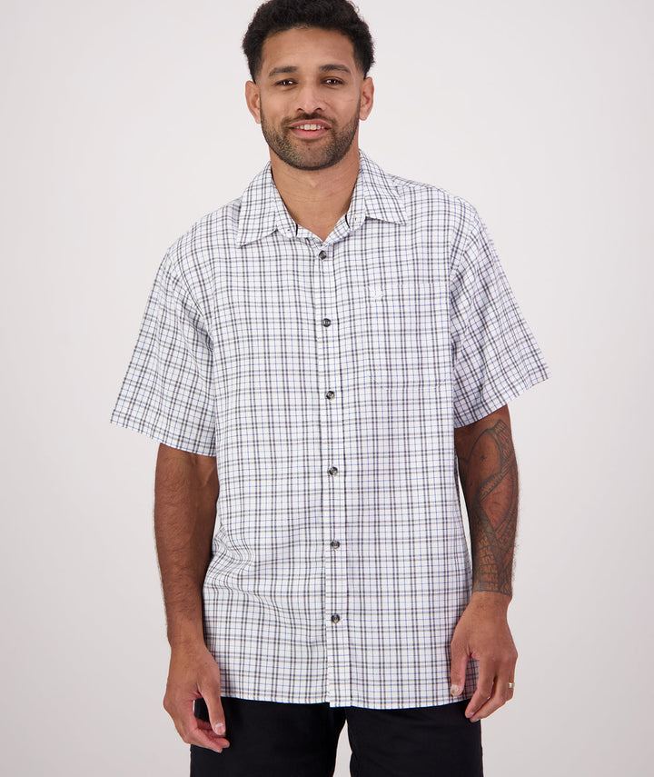 Swanndri Russell Shirt - White/Swanni Blue Grid