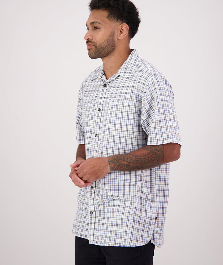 Swanndri Russell Shirt - White/Swanni Blue Grid