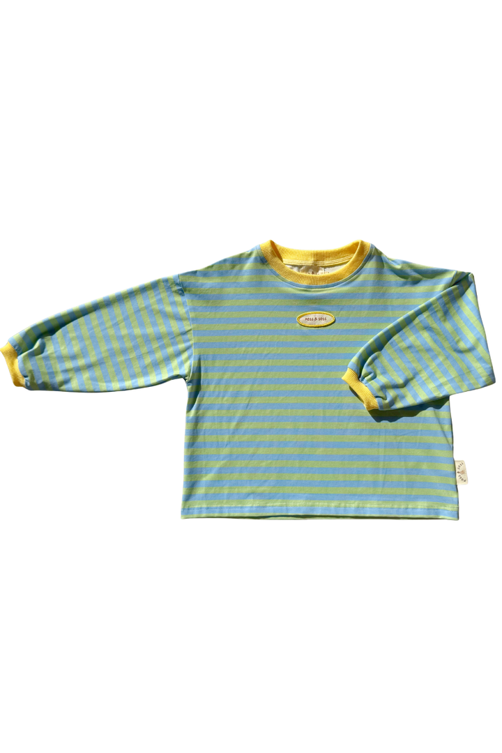 Poss &amp; Soss Stripe Long Sleeve Tee, Pacific, view 6 of 7