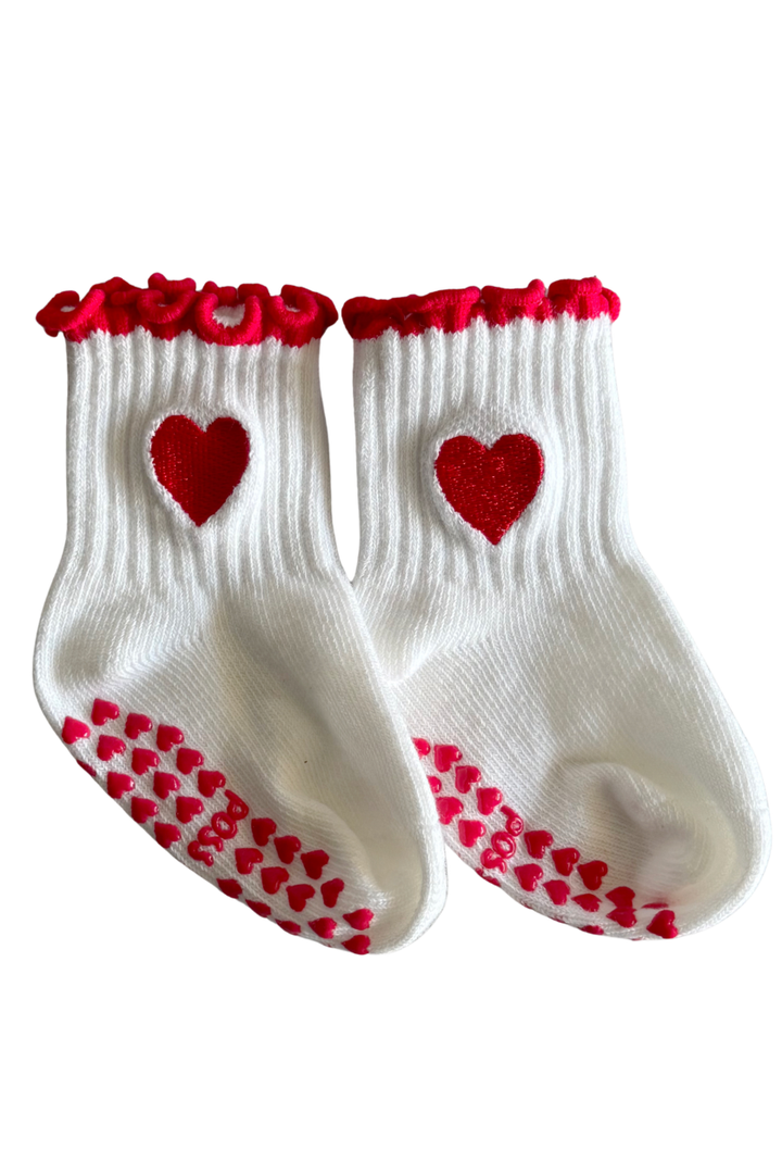 Poss &amp; Soss Heart Socks, Fiery Red, detail