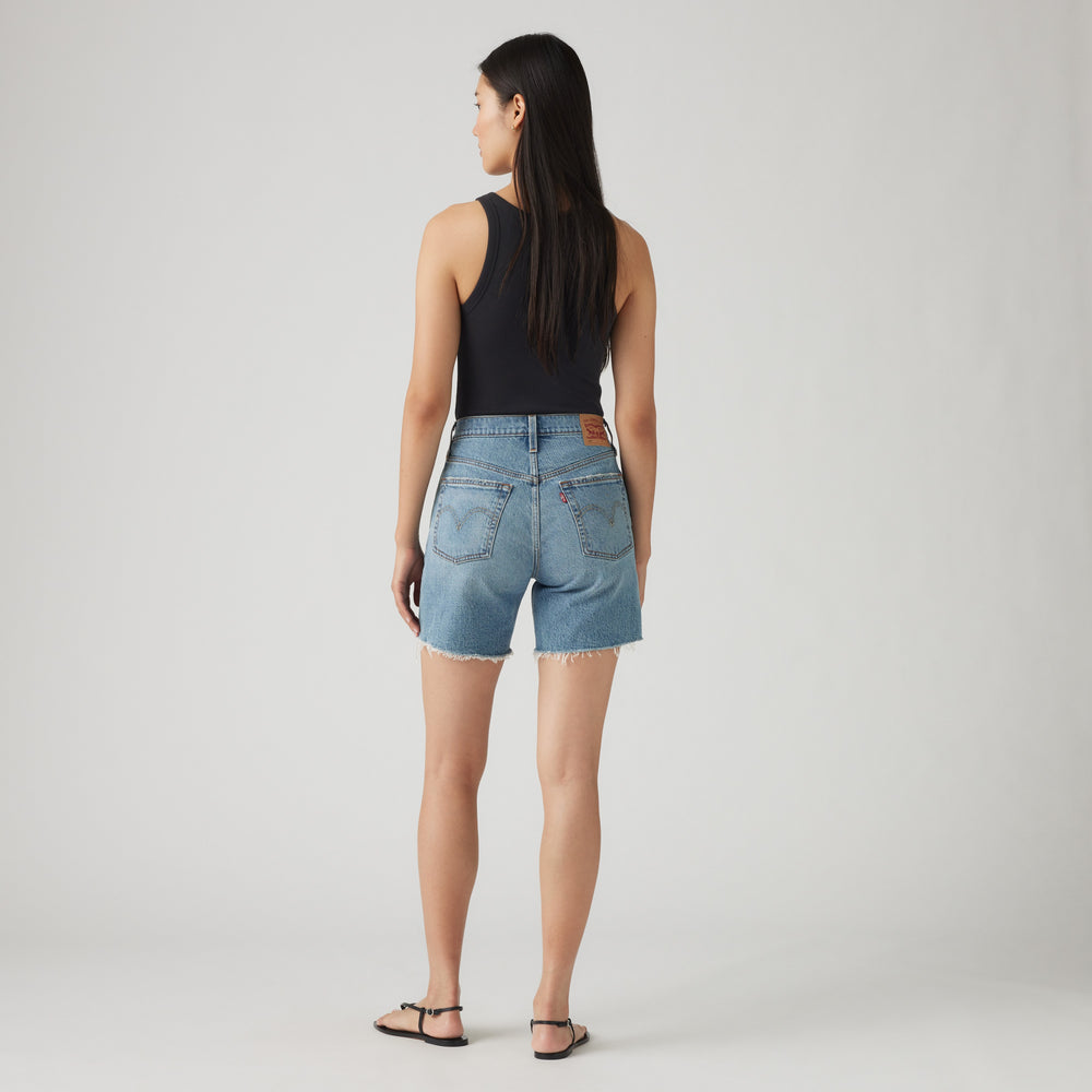 Levi's 501 Mid Thigh Shorts - Ticked And Untied - back view