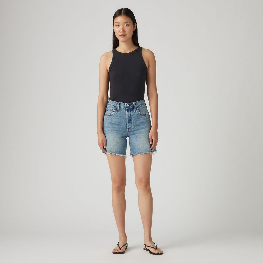 Levi's 501 Mid Thigh Shorts - Ticked And Untied - image 1