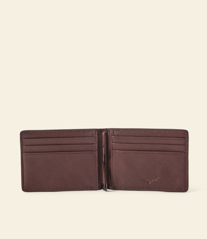 R.M.Williams Farrier bifold with money clip - Whiskey