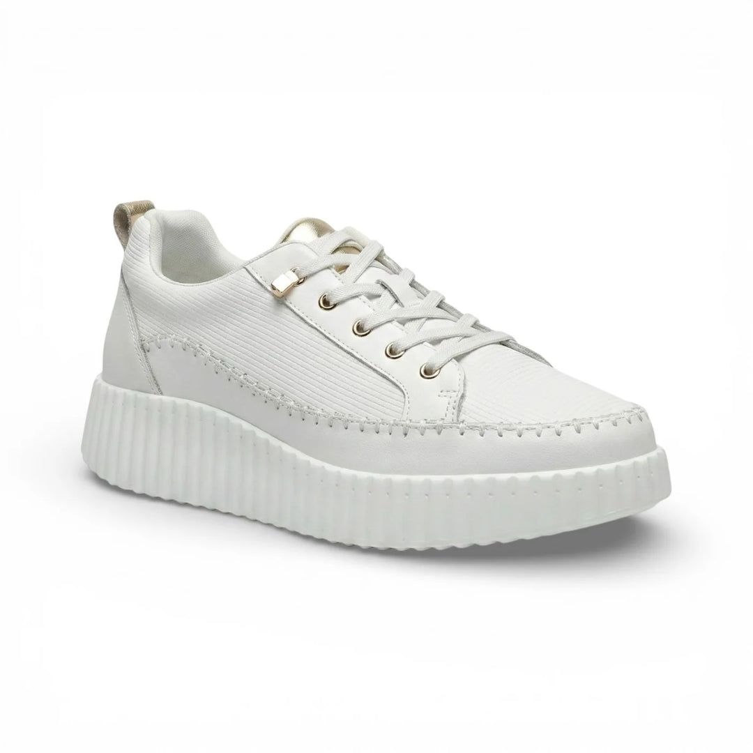 Bragi - Aria White Leather Platform Sneaker