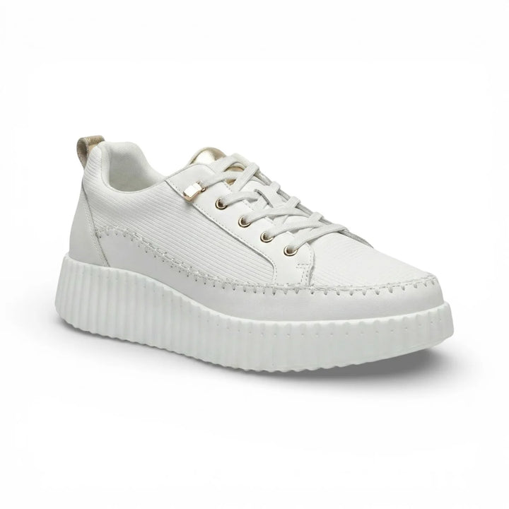 Bragi - Aria White Leather Platform Sneaker