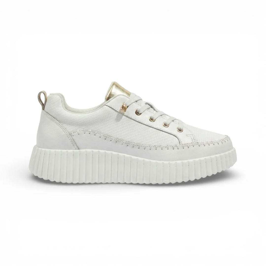 Bragi - Aria White Leather Platform Sneaker