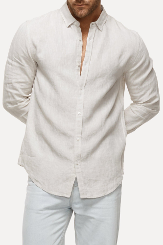 Industrie - Rochecroft L/S Linen Shirt - Oatmeal
