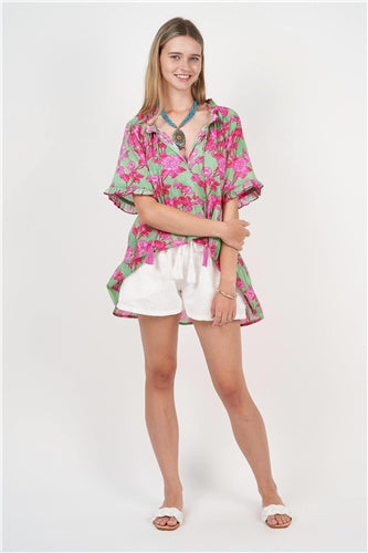 Naudic - Matilda S/S Top Seville Print - Green