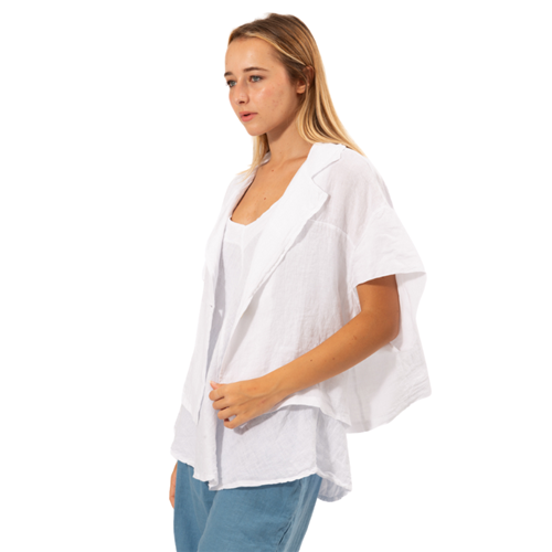 Vera May - Italian Linen Short Jacket - White