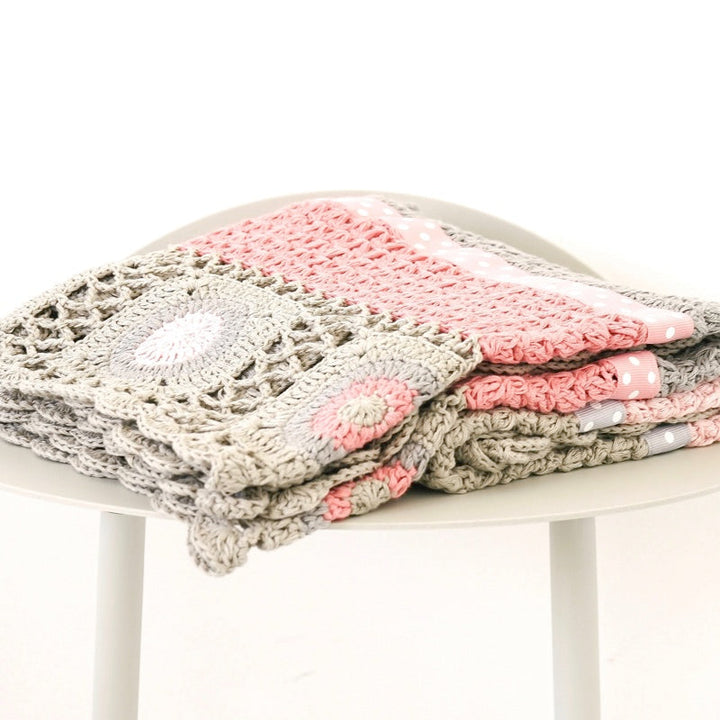 Hand Crochet Cot Blanket - Vintage Pink by and the little dog laughed - photo 1 of 6