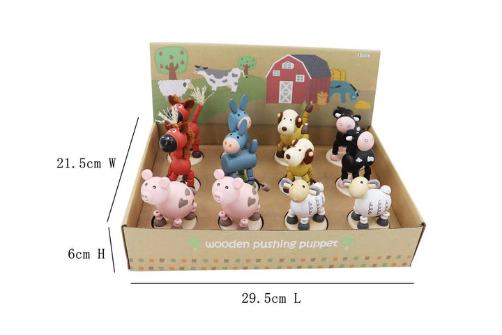 ToysLink Wooden Farm Animal Press Toys