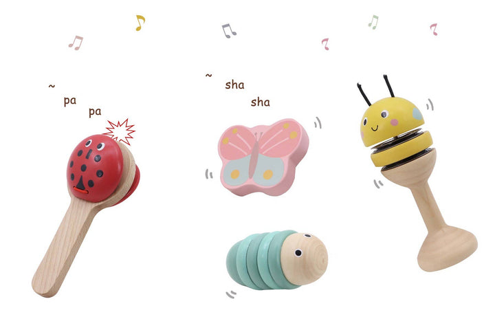 ToysLink - Toyslink Wooden Happy Spring Animals Musical Instruments Set