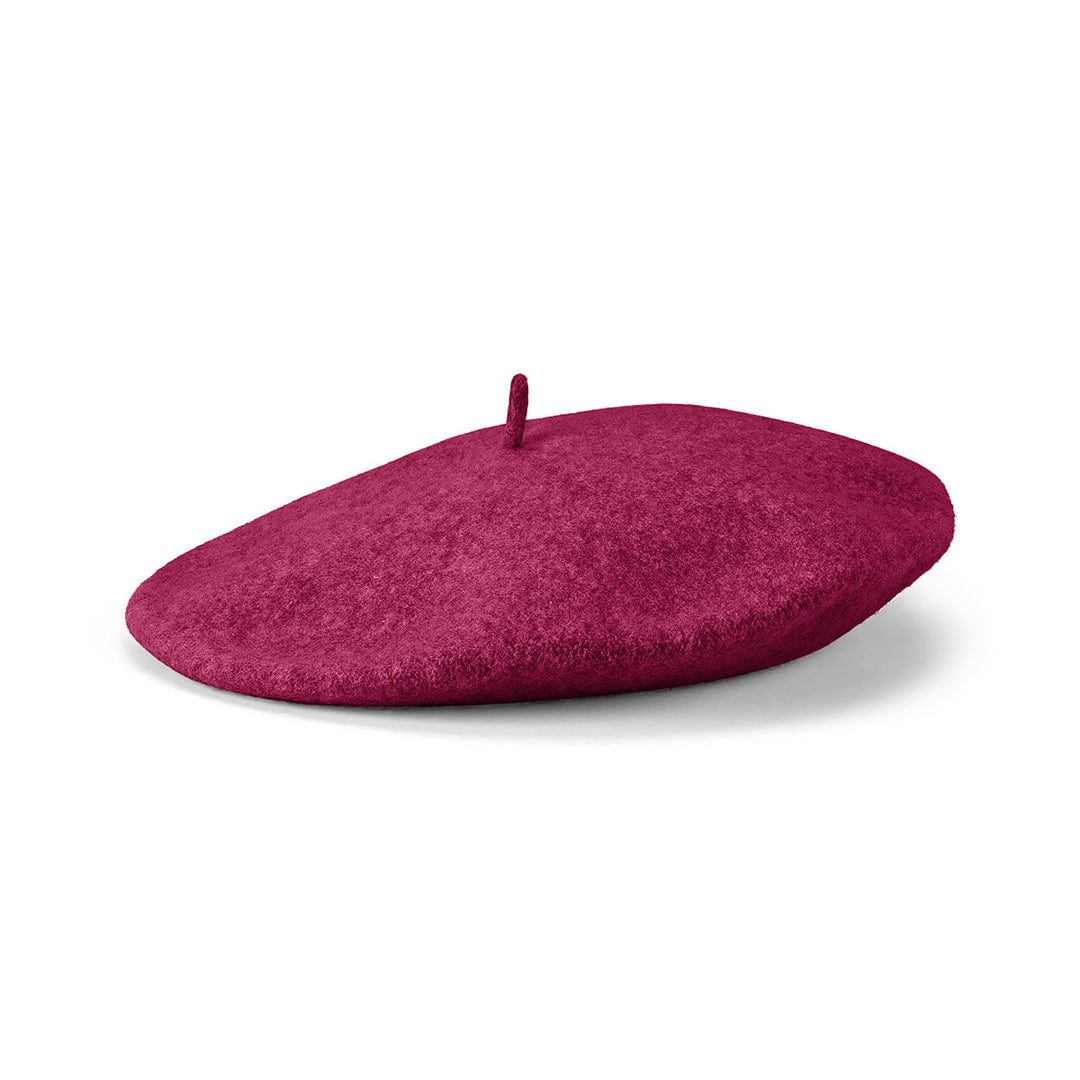 Avenel AMELIE - 100% WOOL BERET (11") in FUCHSIA