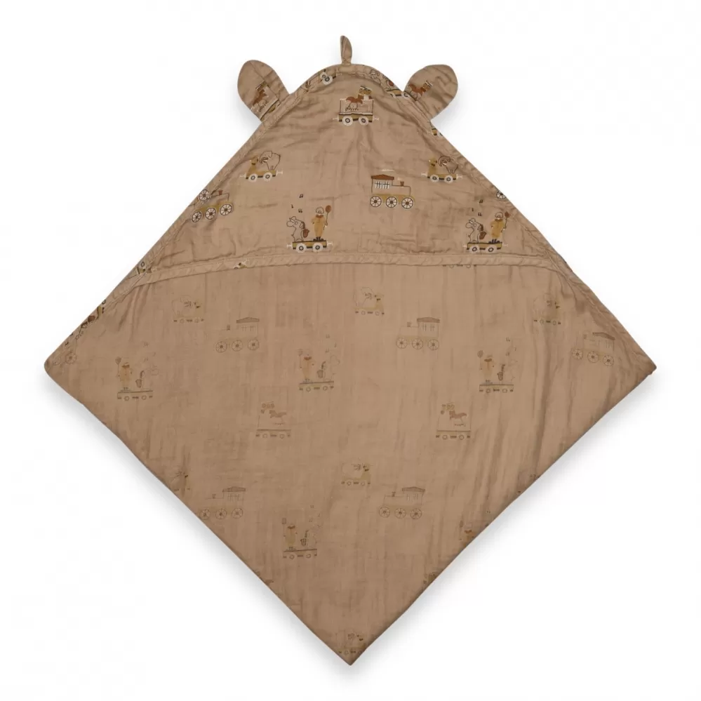 Nuuroo - Danila Baby Muslin Towel - Carnival Train