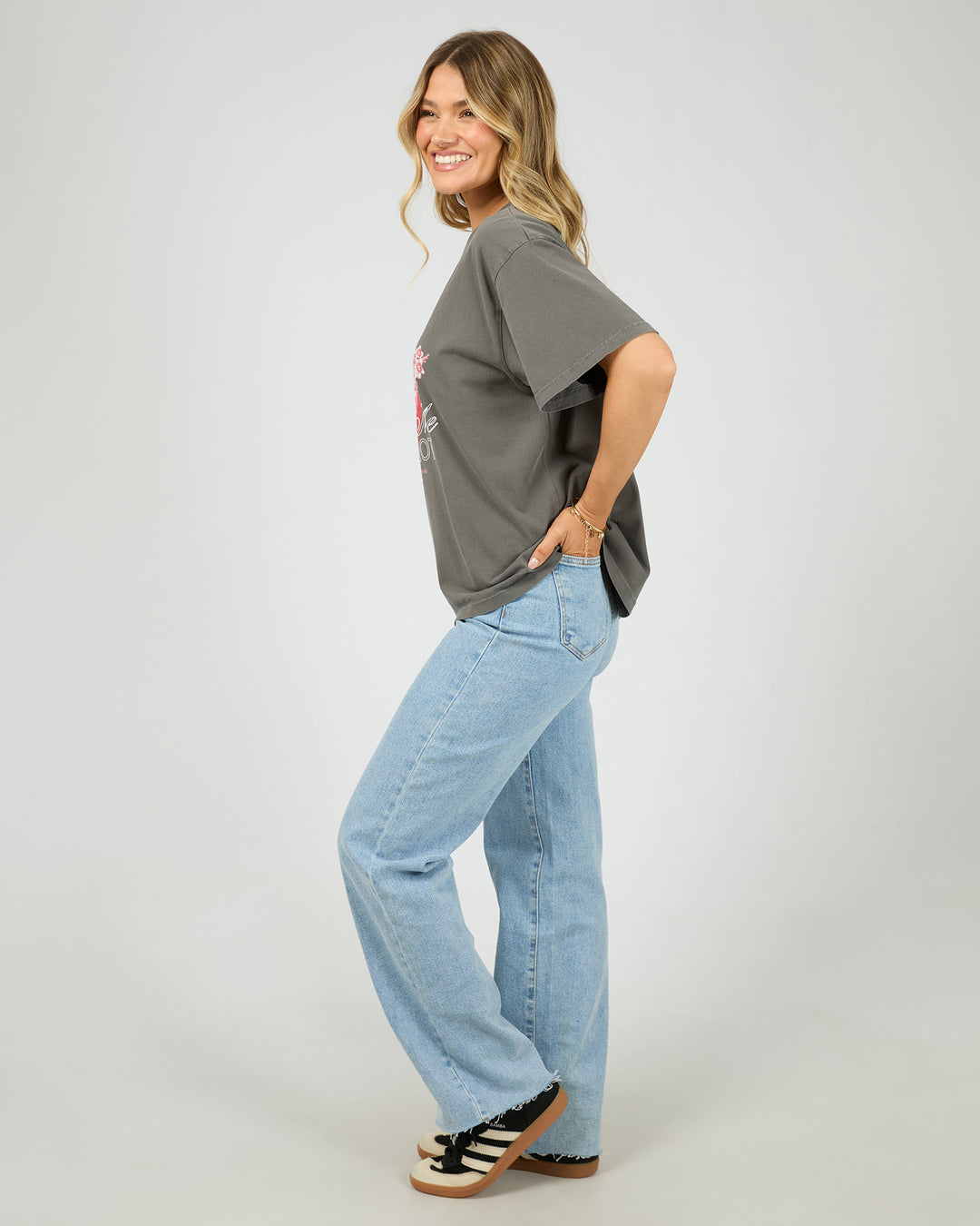 All About Eve FORGET ME NOT BOX TEE in CHARCOAL