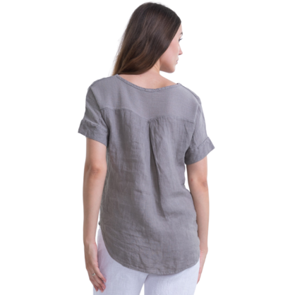 Vera May - Italian Linen Top - Fango/Taupe