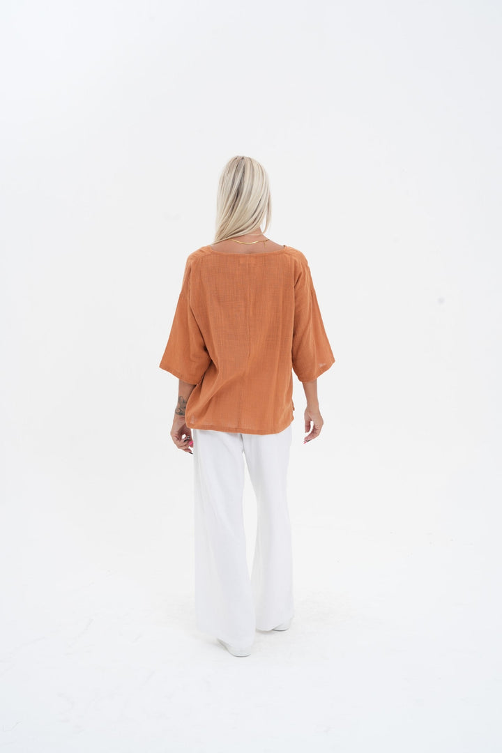 Carbon The Label - Koa V Neck - Bran