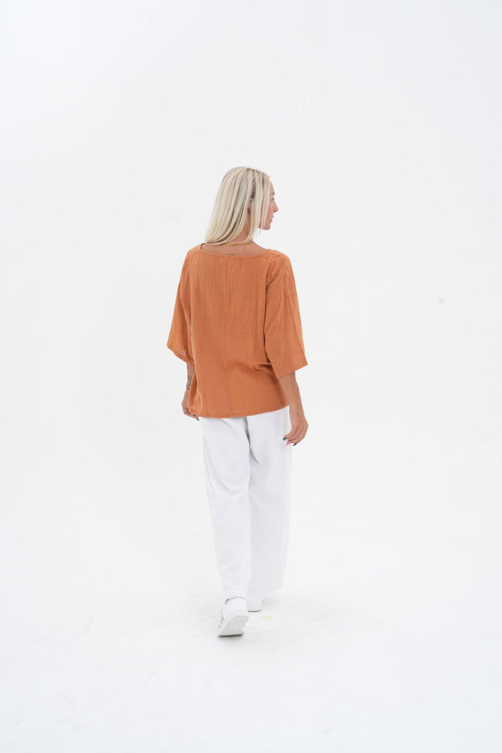 Carbon The Label - Koa V Neck - Bran
