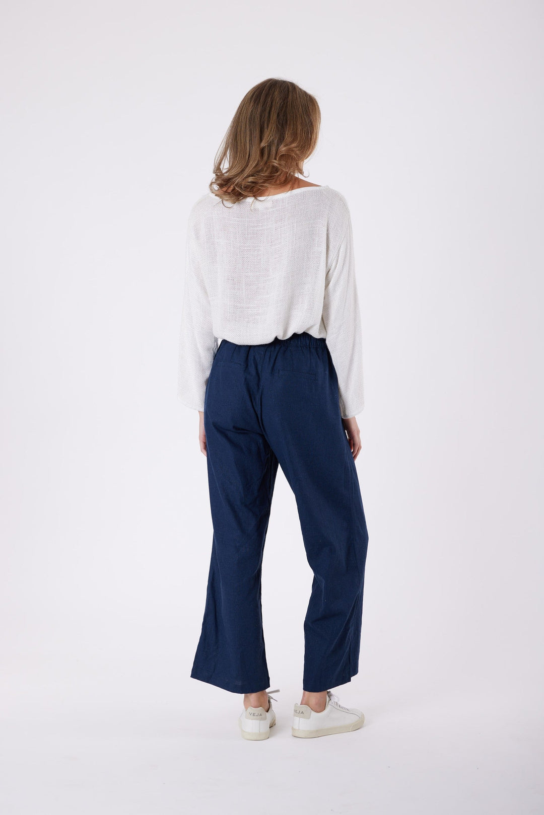 Carbon Isla Linen Pant - Navy
